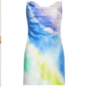Retrofete Rylynn Silk Watercolor Wave Mini Dress